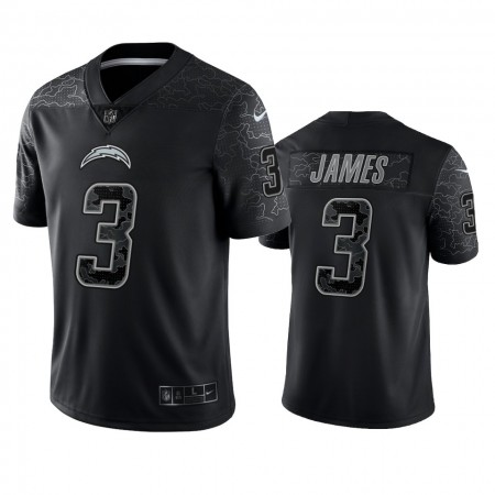Camiseta Hombre NFL Los Angeles Chargers Derwin James 3 Negro Reflective Limited